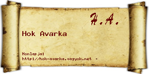 Hok Avarka névjegykártya